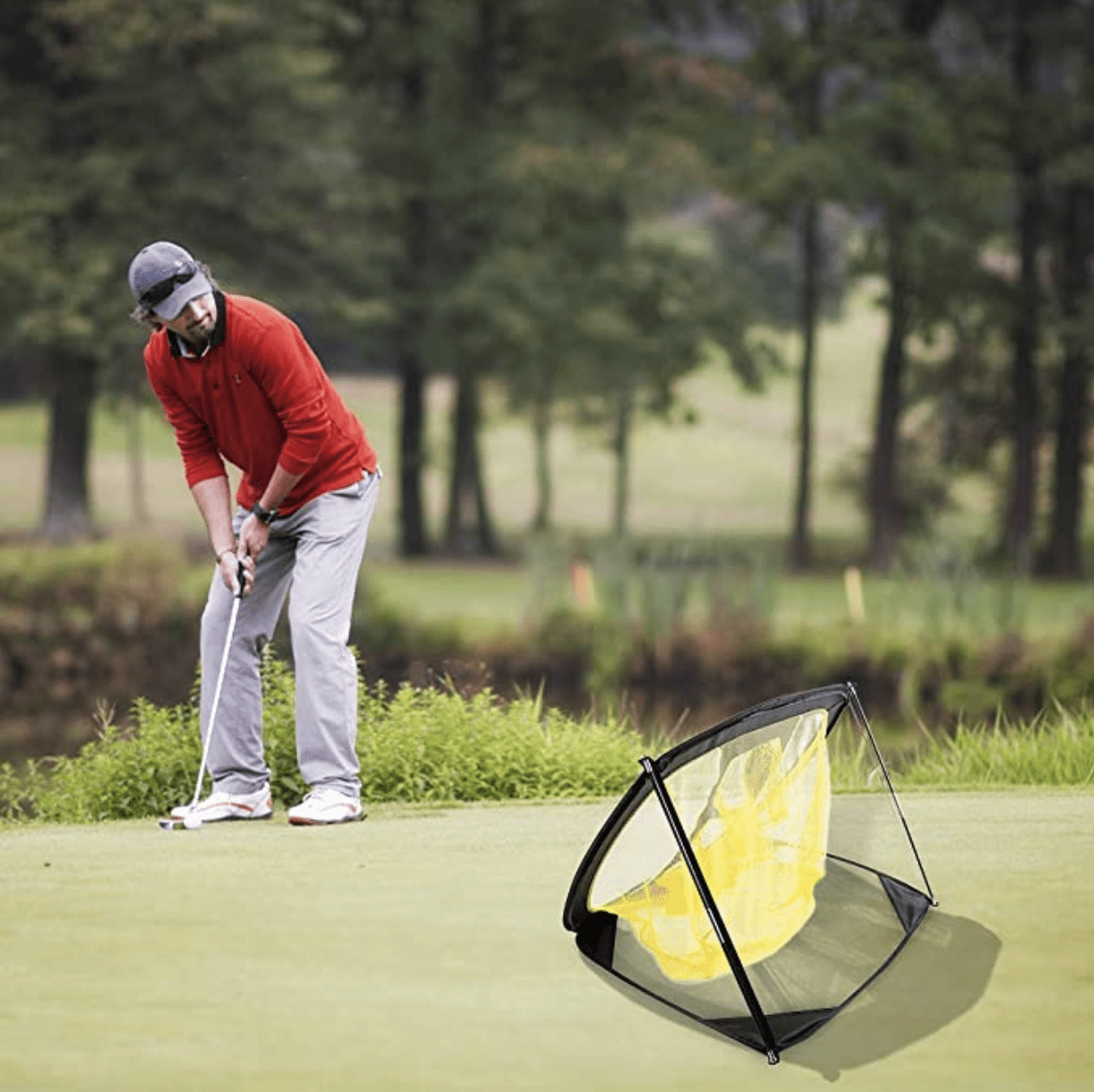Pop Up Golf Chipping Net, Indoor/Outdoor Golfing Target Net for Accuracy and Swing Practice - Four Seasons Golf Shop